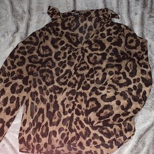 shein cheeta blouse